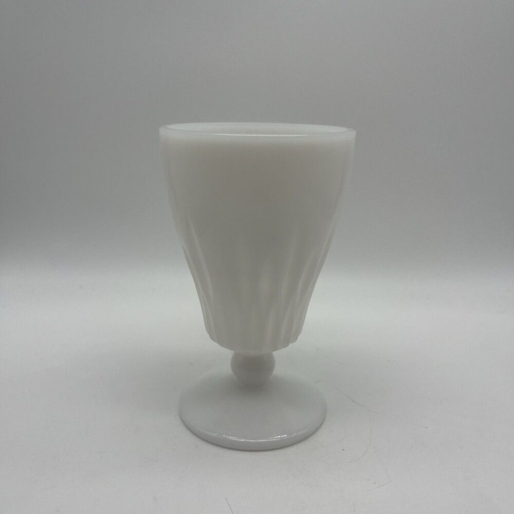 Vintage Hazel Atlas Starlike Milk Glass Goblet